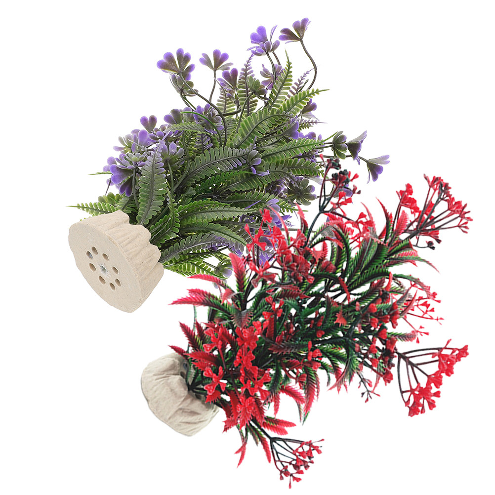 Aquarium Plant Red - 2 szt. Dekoracje akwariowe Sztuczne rośliny